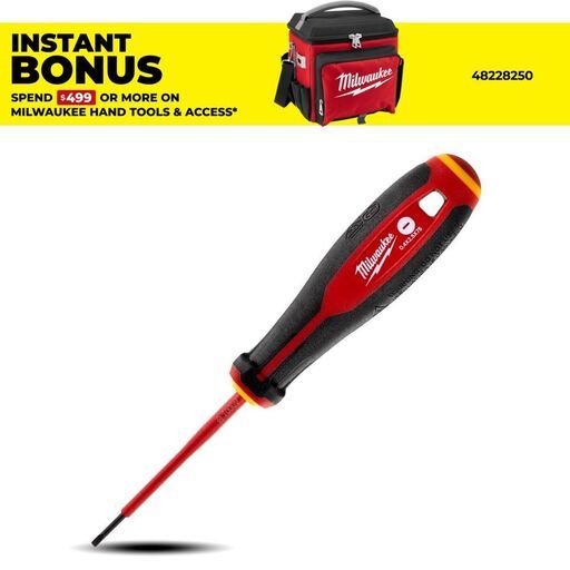 Milwaukee 4932478712 Slotted 0.4mm x 2.5mm x 75mm VDE Screwdriver