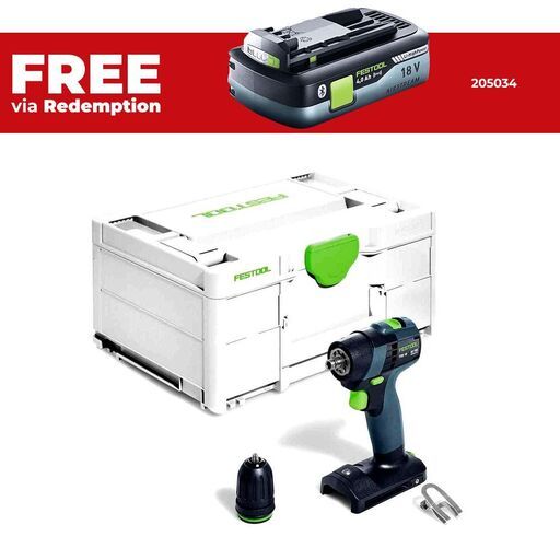 Festool TXS 18-Basic (576894) 18V Li-ion TXS Cordless Brushless  Compact 2 Speed Drill With Systainer
