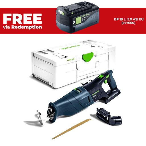 Festool RSC 18 EB Basic  (576947) 18V Li-ion Cordless Brushless Reciprocating Saw with Systainer