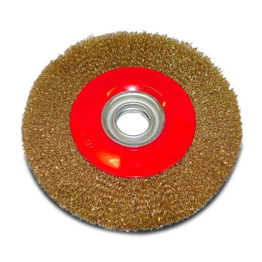 Linishall WW10 250mm X 25mm Crimped Brass Coated Wire Grinding Wheel Suits BG10 – image 2