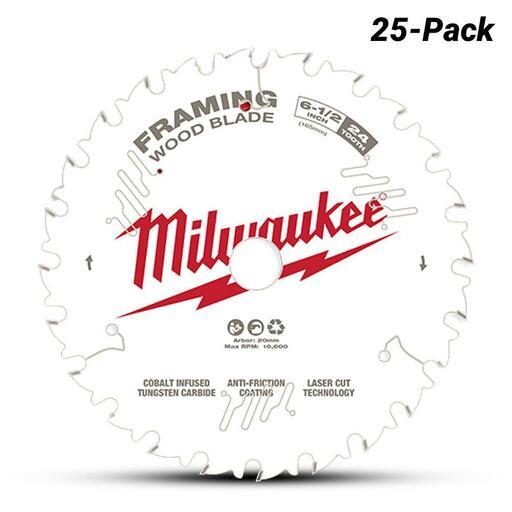 Milwaukee 48401625 25-Pack 165mm (6-1/2") 24T Framing Contractor Wood Circular Saw Blade  – image 2