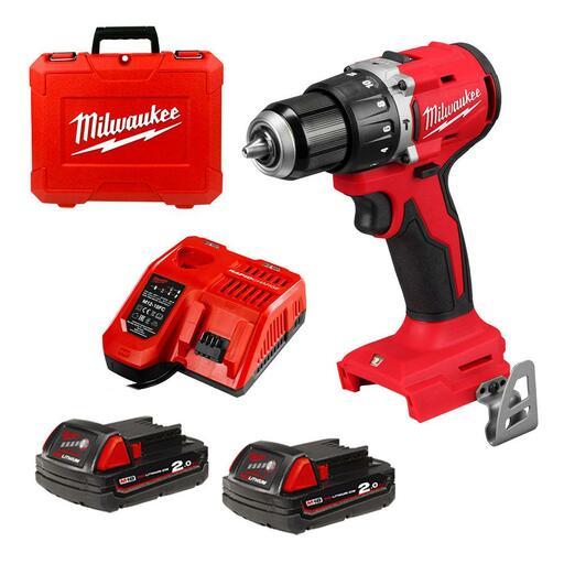 Milwaukee M18BLPDRC202C 18V 2.0Ah Li-ion Cordless Brushless Hammer Drill Driver Combo Kit