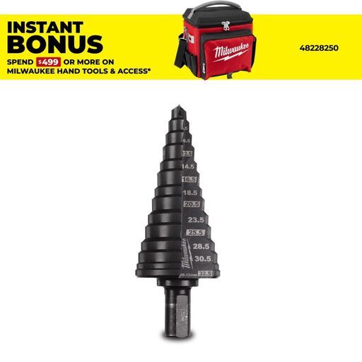 Milwaukee 48899380 6mm - 32.5mm M35 Cobalt AlCrN Step Drill Bit