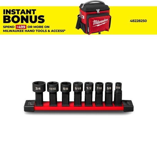 Milwaukee 49161640 8pce Imperial SAE INSIDER Pass-Through Socket Set