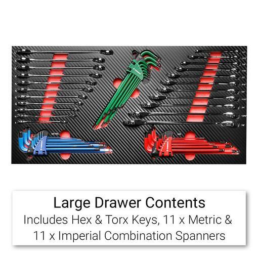 Techsmart TTK206 206pce Metric/SAE 6 Drawer Black Tool Chest