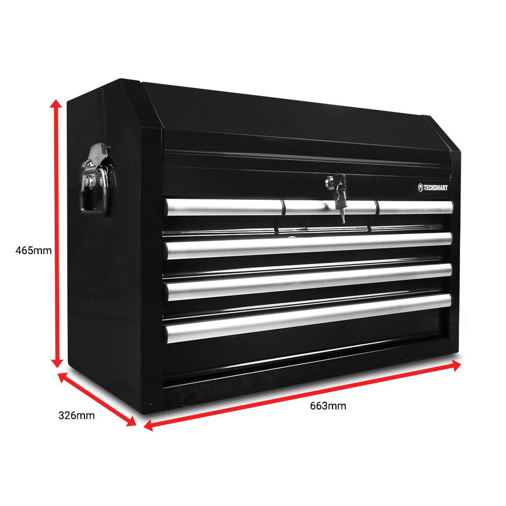 Techsmart TTK206 206pce Metric/SAE 6 Drawer Black Tool Chest