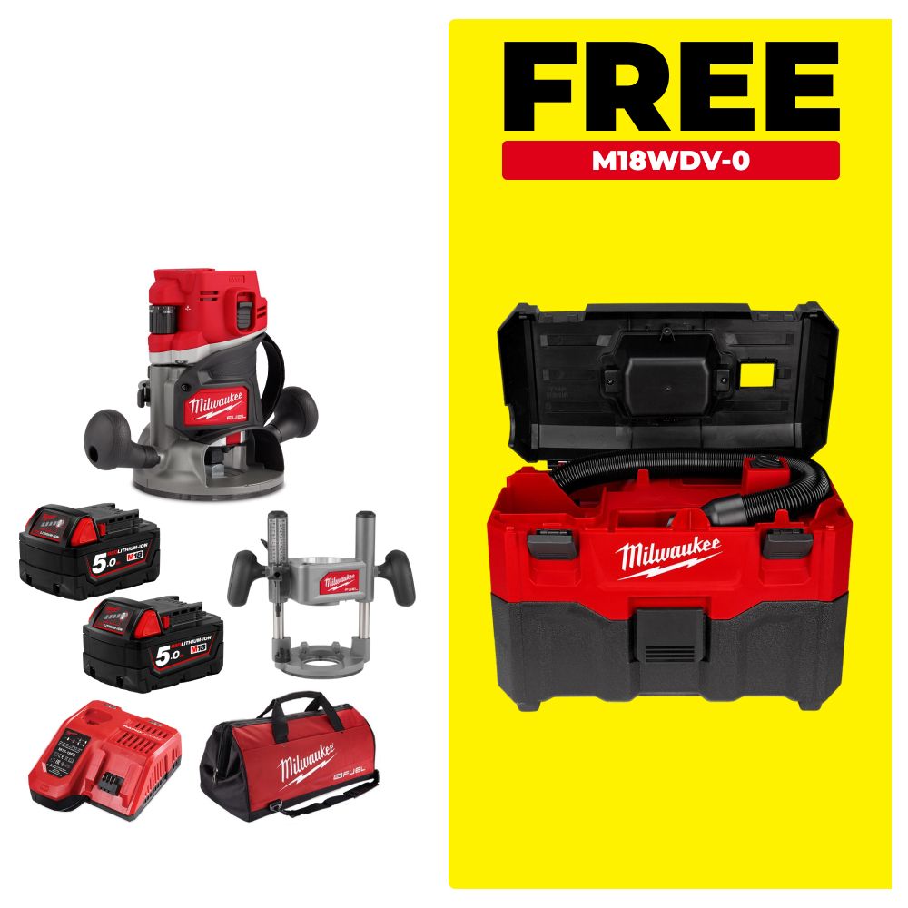 Milwaukee M18FR12502B 18V 5.0Ah Li-ion Cordless Fuel 1/2" Router Combo Kit – image 2