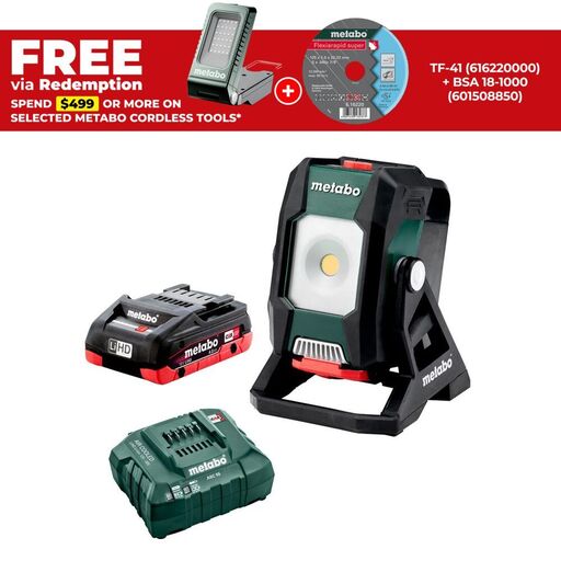 Metabo AU60150400 12V-18V 4.0Ah Li-ion Cordless Compact LED Work Light Combo Kit