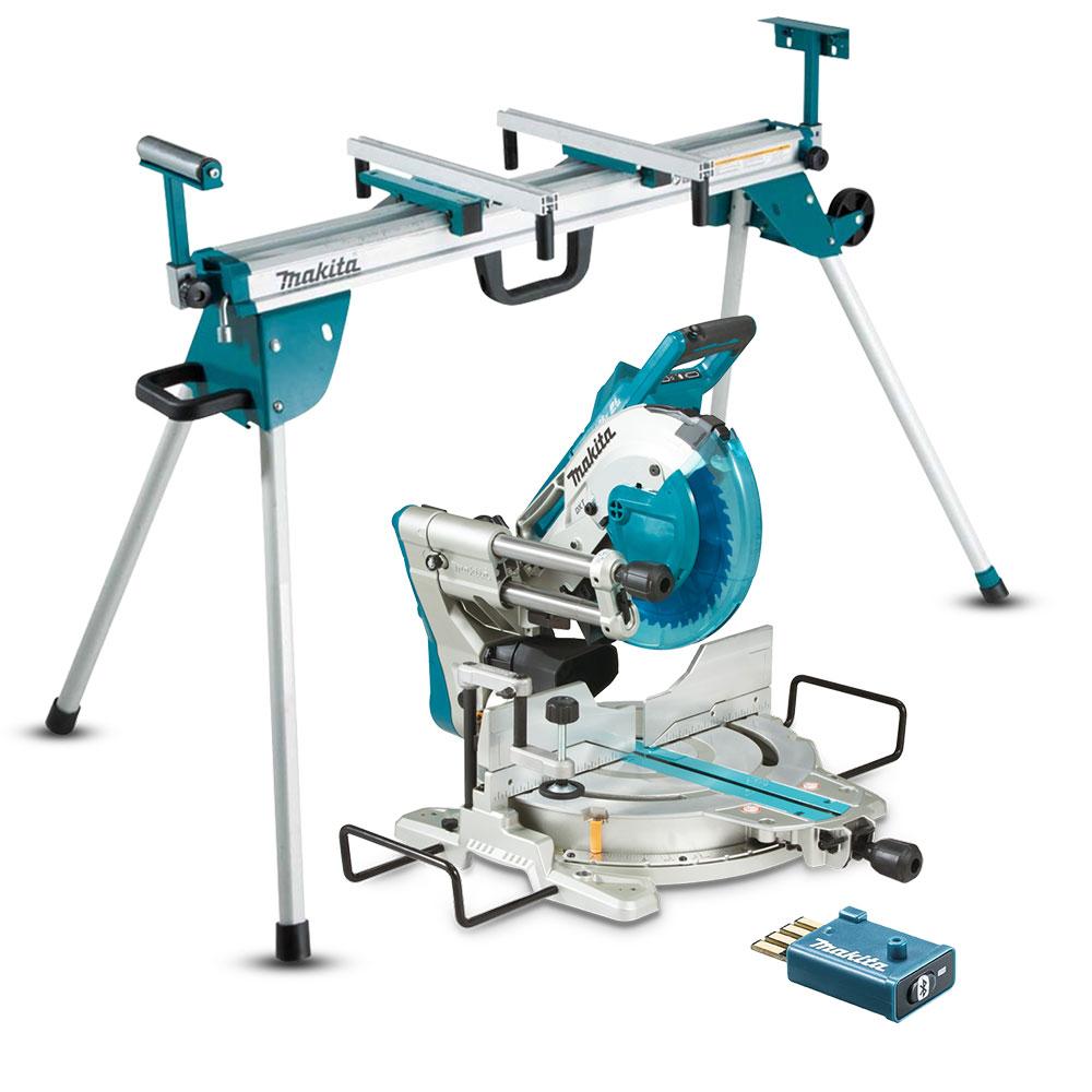 Makita 18V X2  36V  LXT Brushless 10 In. Dual-Bevel Sliding Compound Miter Saw Kit 5 0ah With Folding Miter Saw Stand Xsl06pt Wst06