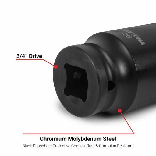 Daytona DIS734M 7pce 3/4" 30-55mm Metric Deep Impact Socket Set – image 6
