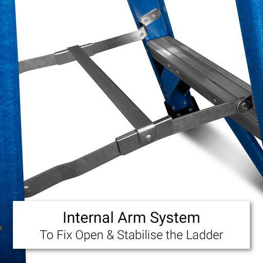 Climbrite CSTEP4 1.2m 4-Step Fibreglass Platform Ladder On Wheels – image 8