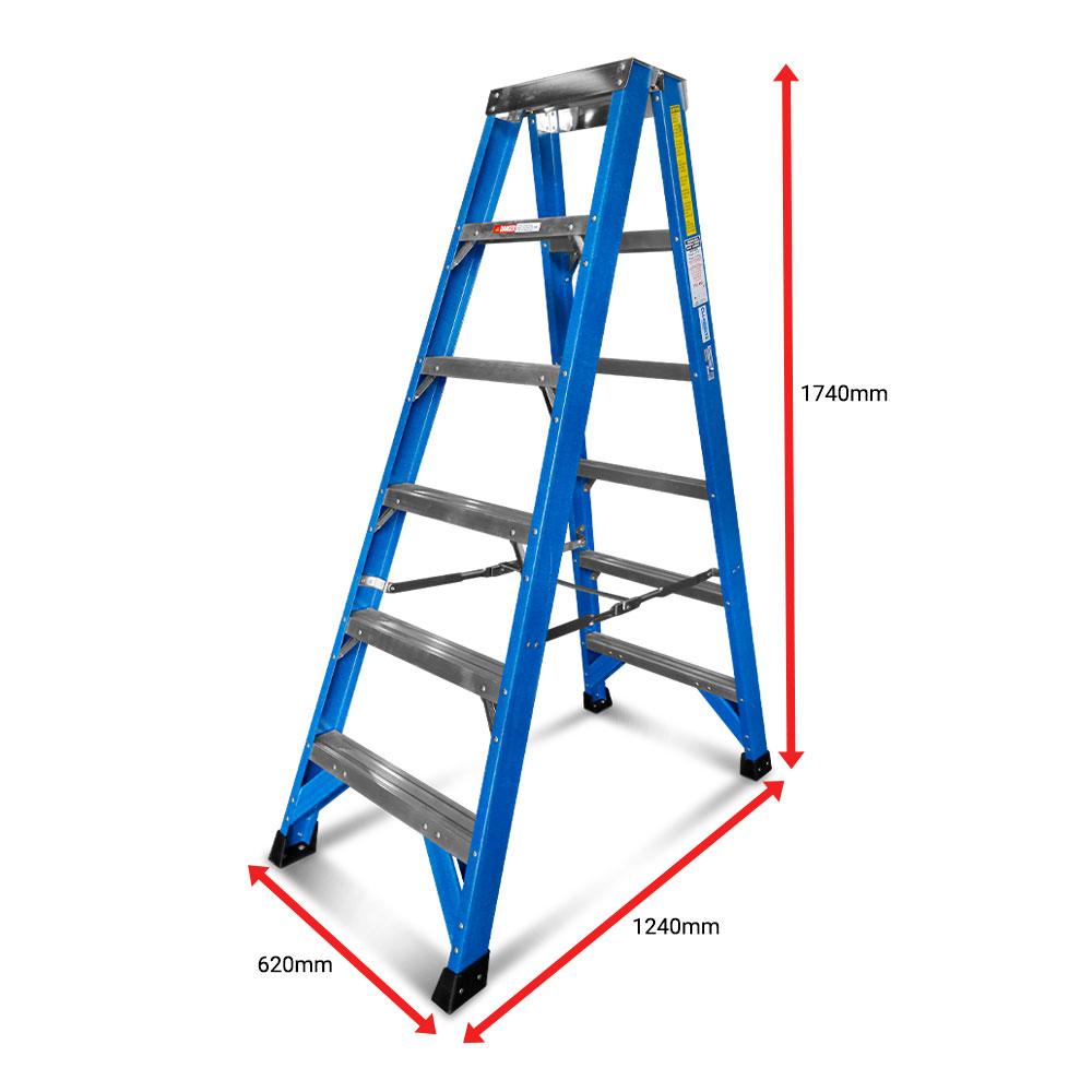 Climbrite CDSTEP5 1.8m 5 Step Fibreglass Double Sided Ladder – image 2