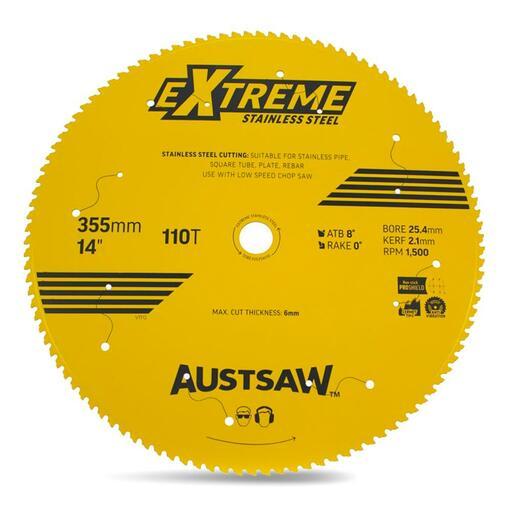 Austsaw SSBE355254110 355mm x 25.4mm x 110T Extreme Stainless Steel Blade