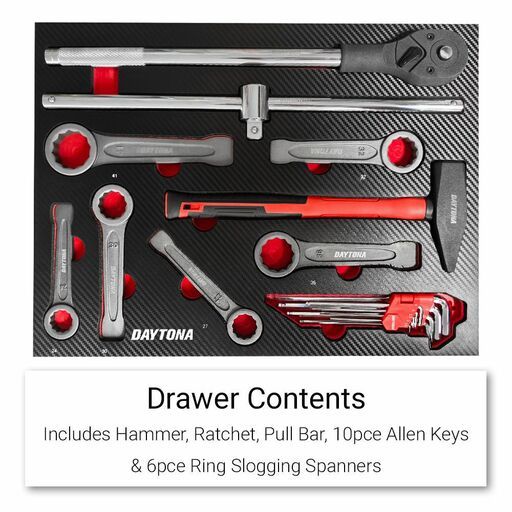 Daytona D237RED 237pce Tool Box Set with 7 Drawer Bottom Tool Chest Roller Cabinet – image 4