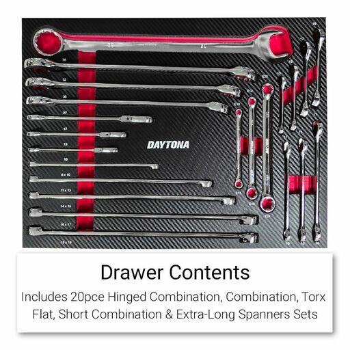 Daytona D237RED 237pce Tool Box Set with 7 Drawer Bottom Tool Chest Roller Cabinet – image 5