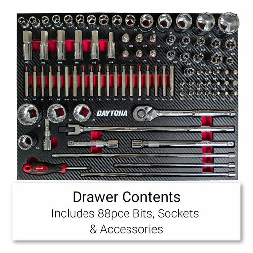 Daytona D237RED 237pce Tool Box Set with 7 Drawer Bottom Tool Chest Roller Cabinet – image 9