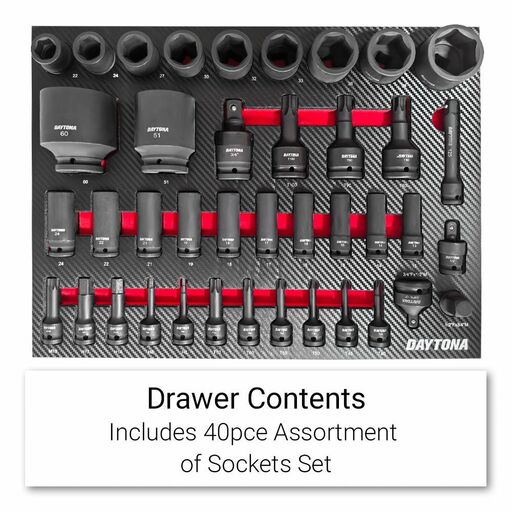 Daytona D237RED 237pce Tool Box Set with 7 Drawer Bottom Tool Chest Roller Cabinet – image 10
