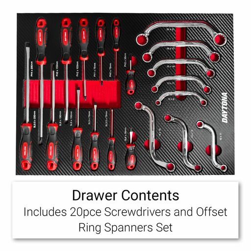 Daytona D237RED 237pce Tool Box Set with 7 Drawer Bottom Tool Chest Roller Cabinet – image 7