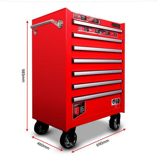 Daytona D237RED 237pce Tool Box Set with 7 Drawer Bottom Tool Chest Roller Cabinet – image 2