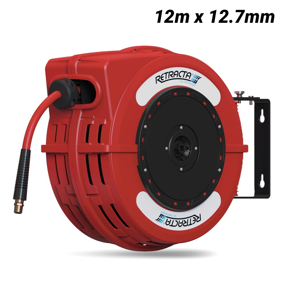 Retracta C1HC412R-01DD 12m x 12.7mm (1/2") Red Hot & Cold Water Hose Reel – image 1