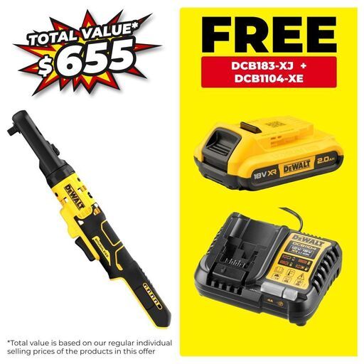 DeWalt DCF510N-XJ 18V XR Li-ion Cordless Brushless 3/8” & 1/2" Sealed Head Ratchet Wrench - Skin Only