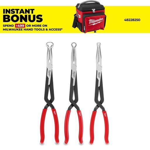 Milwaukee 48226563 3pce Long Reach Hose Grip Pliers Set