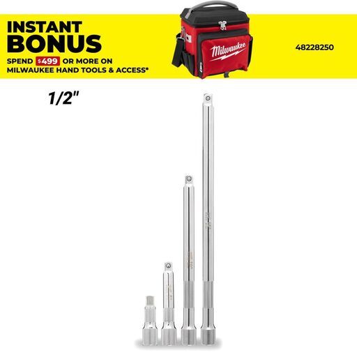 Milwaukee 48229342 4pce 1/2" Drive Extension Set