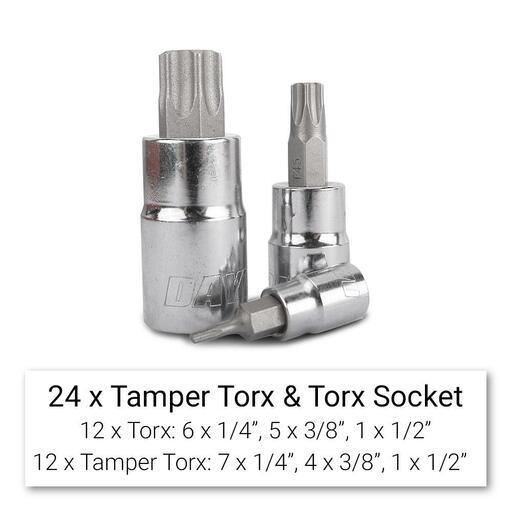 Daytona DHTS84 84pce 1/4", 3/8", 1/2" Metric 2.5-19mm & SAE 1/8"-3/8" Hex & Torx Socket Bit Set – image 9