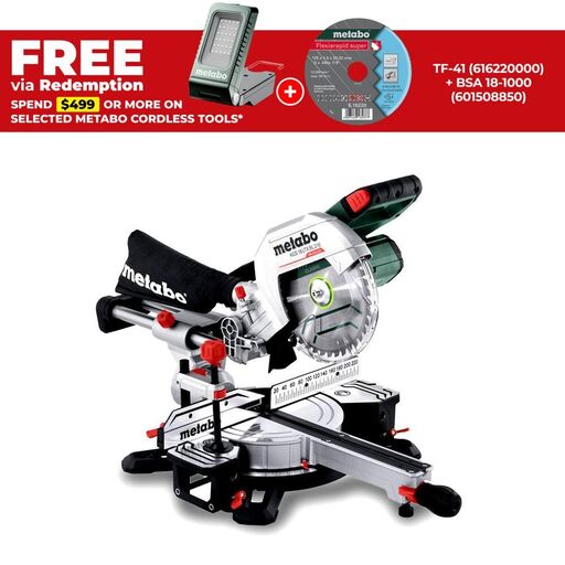 Metabo KGS 18 LTX BL 216 (614216850) 18V Li-ion Cordless Brushless 216mm (8-1/2") Mitre Saw - Skin Only
