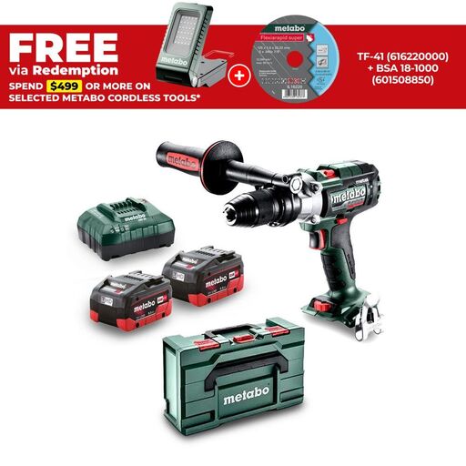 Metabo SB-18-LTX-3-BL-I-METAL-MB-5.5-K (AU60318300) 18V 5.5Ah Li-ion Cordless Brushless Hammer Drill Combo Kit