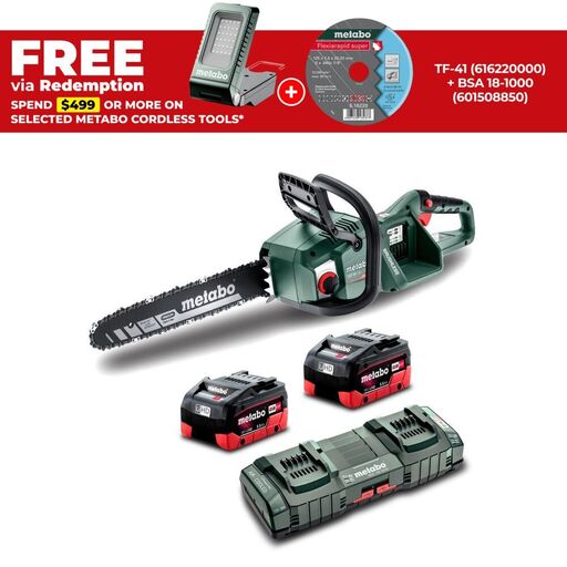 Metabo MS 36-18 LTX BL 40 5.5 DUO K (AU60161300) 18V 5.5Ah Li-ion Cordless Brushless 400mm (16") Chain Saw Combo Kit