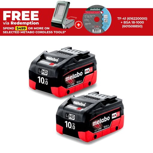 Metabo 10.0 LiHD TP (AU32102100) 18V 10.0Ah LiHD Li-ion Battery Twin Pack