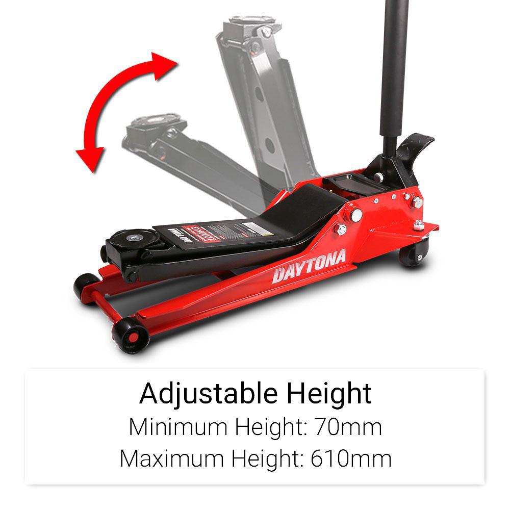 Daytona DLP1200 1200kg 70-610mm Long Reach Heavy Duty Ultra Low Profile Trolley Jack – image 2