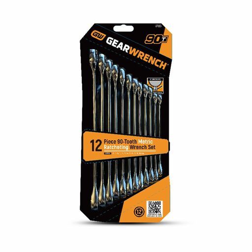 GEARWRENCH 87023 12pce 12 Point Metric 90T Combination Ratcheting Wrench Set – image 3