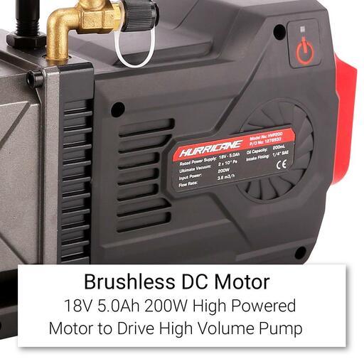 Hurricane HVP200 18V 5.0Ah Li-ion Cordless Brushless Vacuum Pump Combo Kit – image 5