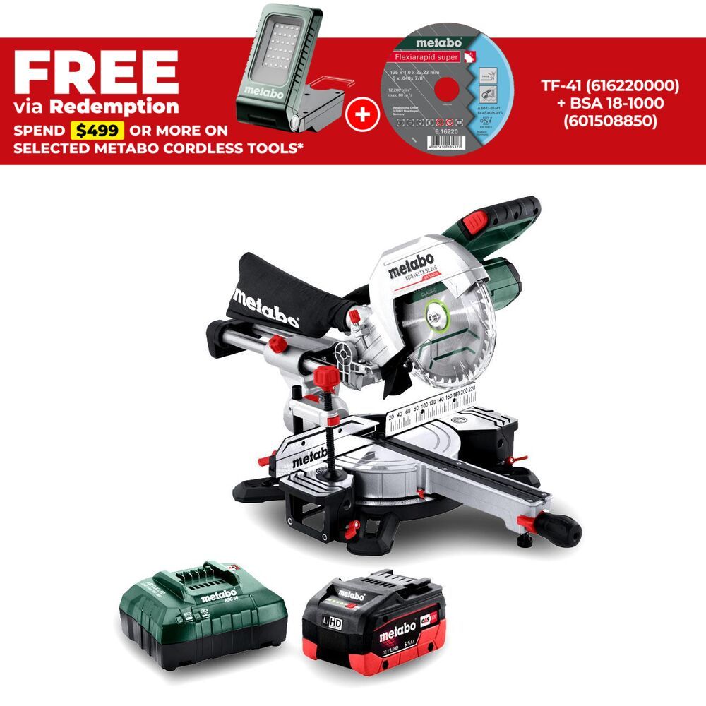 Metabo AU61421600 18V 5.5Ah Li-ion Cordless Brushless 216mm (8.5") Mitre Saw Combo Kit – image 1