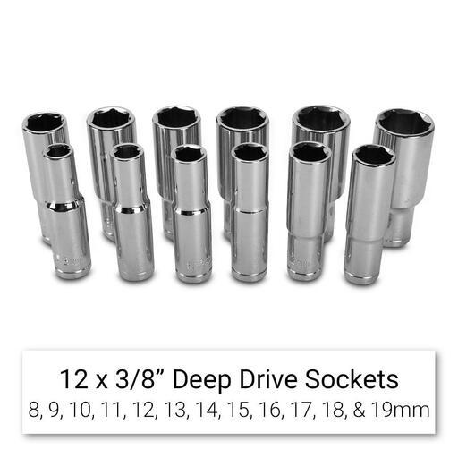 Daytona DTK198 198pce 1/4", 3/8" & 1/2" Drive Metric Socket, Spanner & Plier Automotive Tool Kit – image 10