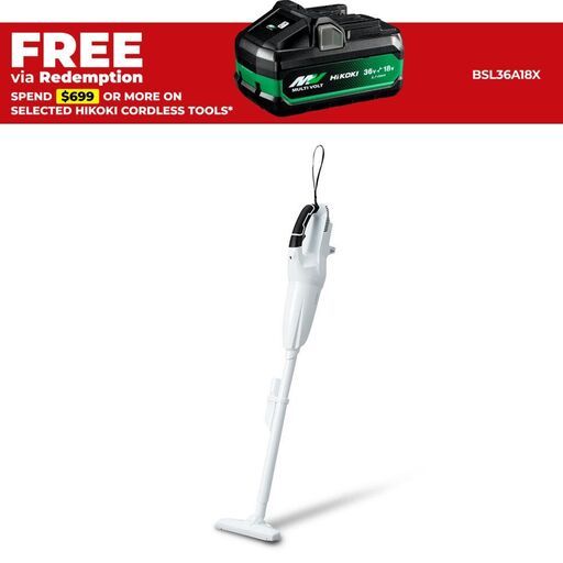 HiKOKI R18DTC(H4Z) 18V Li-ion Cordless Brushless Stick Vacuum Cleaner - Skin Only