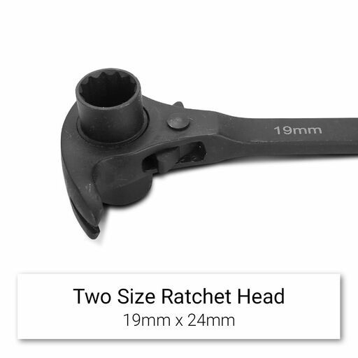 Daytona DPR1924  19mm (0.7") x 24mm (0.9") 4 in 1 Podger Ratchet With Claw Hammer – image 5