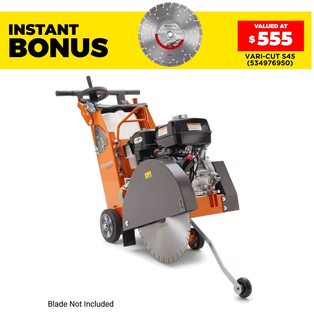 Husqvarna FS 400 LV (965148221) 11HP 8.7kW 450mm (18") 4 Stroke Petrol Engine Floor Saw Powered by Kohler