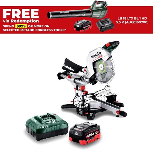 Metabo AU61430500 18V Li-ion Cordless Brushless 305mm Sliding Compound Mitre Saw Combo Kit