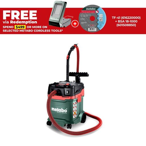 Metabo AS 36-18 L 30 PC-CC (602073850) 36V (18V x 2) Li-ion Cordless Brushless 30L Wet & Dry L-Class Vacuum Cleaner - Skin Only