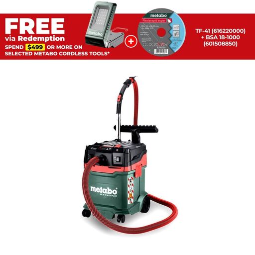 Metabo AS 36-18 M 30 PC-CC (602074850) 36V (18V x 2) Li-ion Cordless Brushless 30L Wet & Dry M-Class Vacuum Cleaner - Skin Only