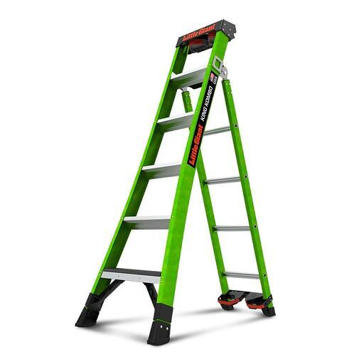 Little Giant Ladder Systems 13906-447 (13906-071) 1.8m - 3m 170kg 3-in-1 Fiberglass King Kombo 2.0 Combination Ladder with GRIP-N-GO Single-Hand Release Hinge