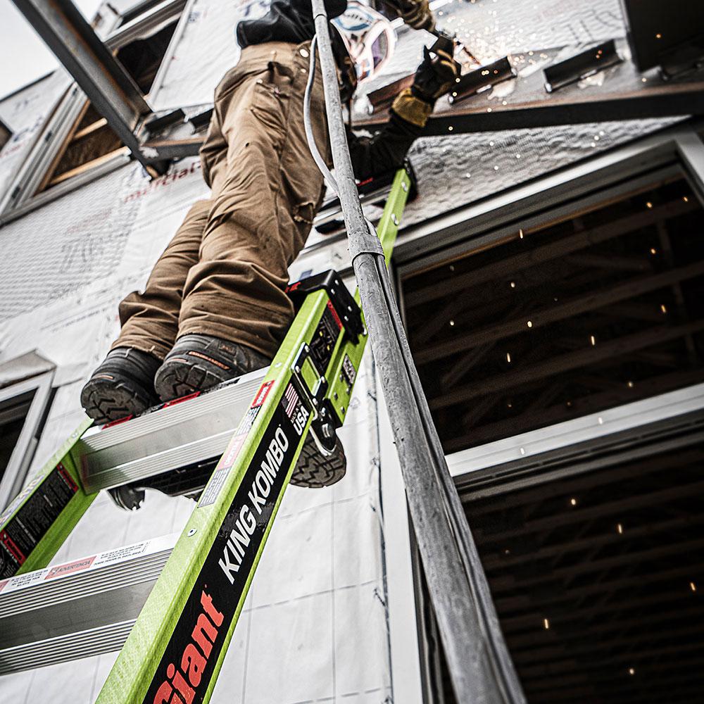 Little Giant Ladder Systems 13906-447 (13906-071) 1.8m - 3m 170kg 3-in-1 Fiberglass King Kombo 2.0 Combination Ladder with GRIP-N-GO Single-Hand Release Hinge – image 12