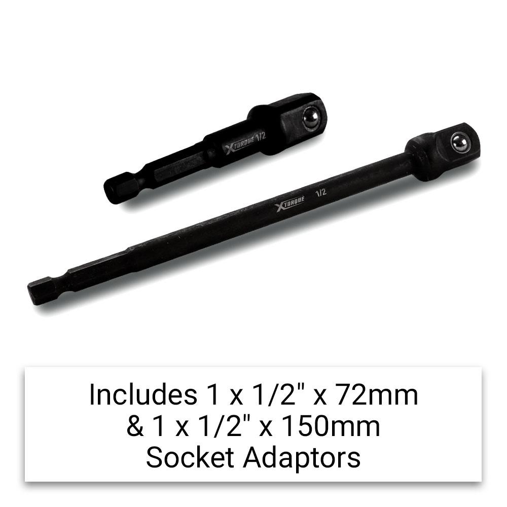 Xtorque XSA6 6PC 1/4'' Hex Shank to 1/4'', 3/8'', 1/2'' Square Socket Adapter Set – image 4