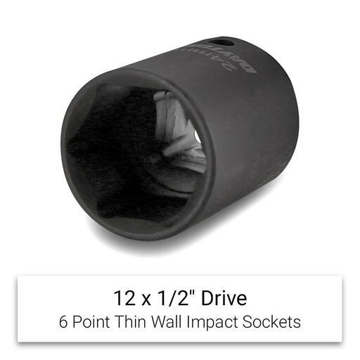 Daytona DTW1212 12pce 1/2" Drive Thin Wall 12-24mm Metric Impact Socket Set – image 5
