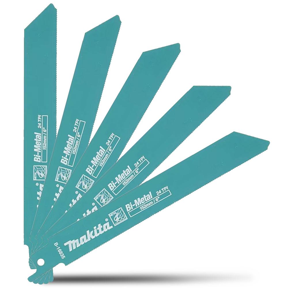 Makita B-16835 5-Pack 152mm 24TPI Bi-Metal Reciprocating Blades – image 2