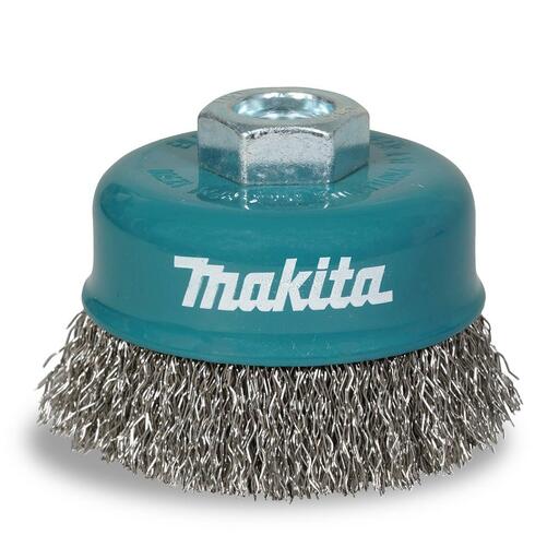 Makita D-77447 75mm x M10-1.5 Stainless Steel Cup Brush Crimped Suits 100mm Angle Grinders – image 2