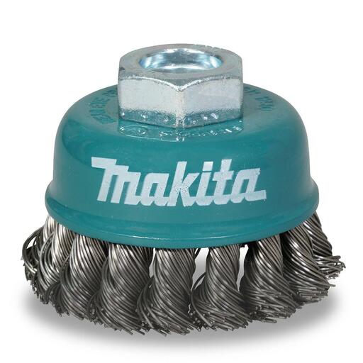 Makita D-77469 65mm x M10-1.5 Stainless Steel Cup Brush Knotted Suits 100mm Angle Grinders  – image 2